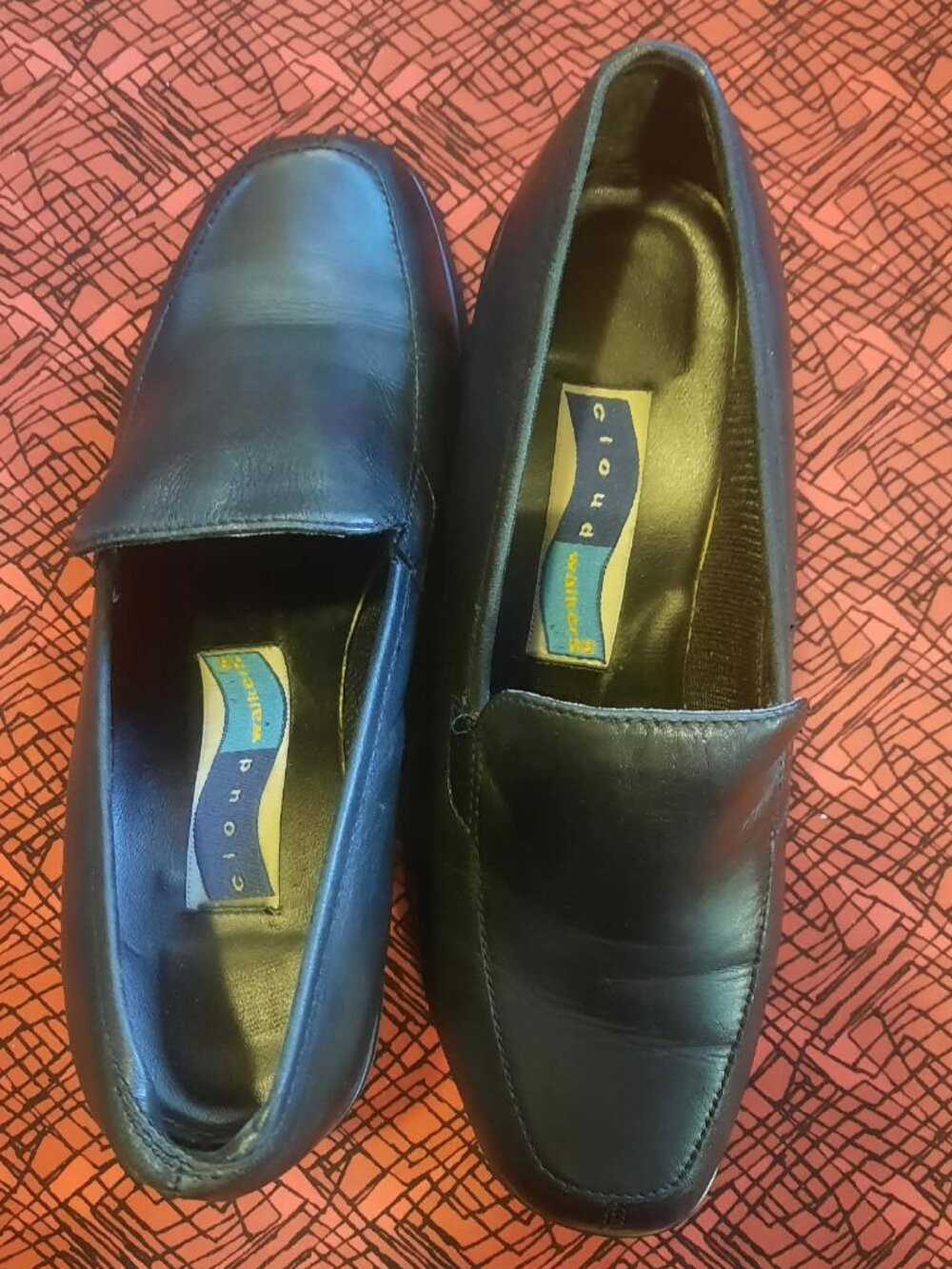 Cloudwalkers Black Heeled Loafers, Size 9